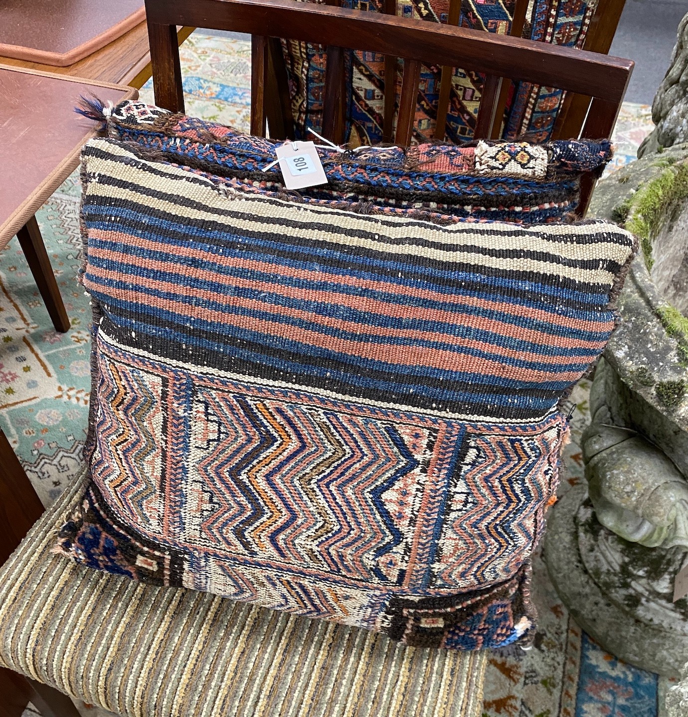 Three Persian salt bags made into cushions